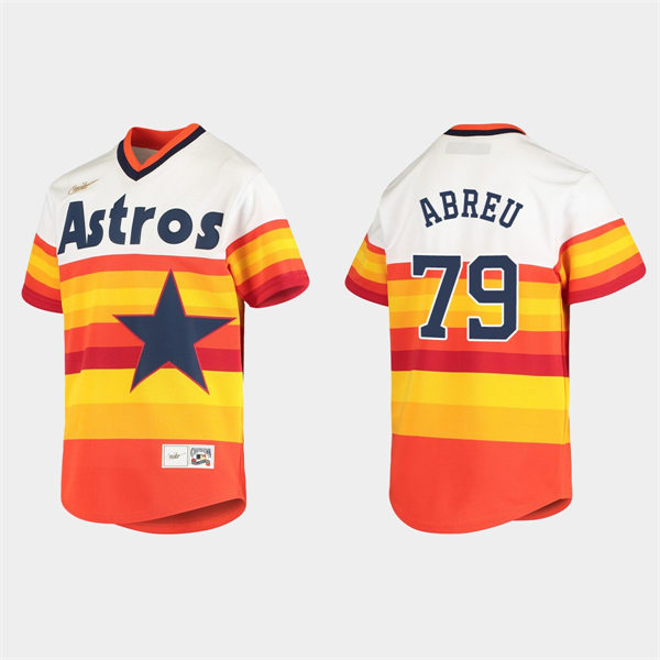 Youth Houston Astros #79 Jose Abreu Nike White Orange Cooperstown Collection Jersey