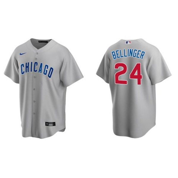 Mens Chicago Cubs #24 Cody Bellinger Nike Gray Road CoolBase Jersey