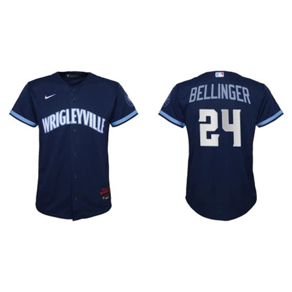 Youth Chicago Cubs #24 Cody Bellinger Nike Navy City Connect Jersey