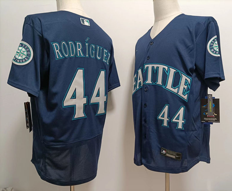 Men's Seattle Mariners #44 Julio Rodriguez Nike Navy Alternate FlexBase Player Jersey(1)
