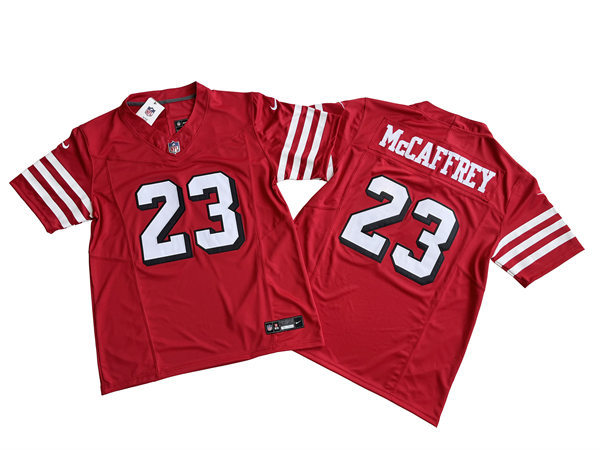 Men's San Francisco 49ers #23 Christian McCaffrey Nike Scarlet Alternate 2023 F.U.S.E. Vapor Limited Jersey