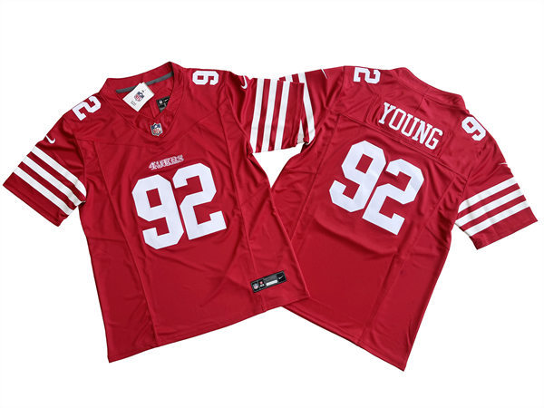 Mens San Francisco 49ers #92 Chase Young Nike Scarlet 2023 F.U.S.E. Vapor Limited Jersey