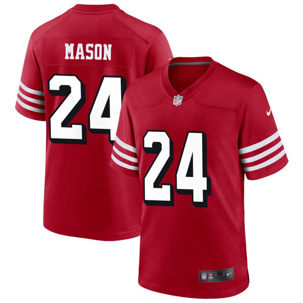Mens San Francisco 49ers #24 Jordan Mason Nike Scarlet Alternate 2023 F.U.S.E. Vapor Limited Jersey