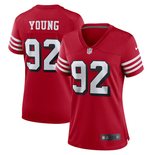 Womens San Francisco 49ers #92 Chase Young Scarlet Alternate Limited Jersey