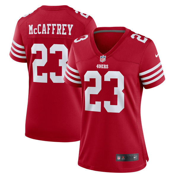 Womens San Francisco 49ers #23 Christian McCaffrey Nike Scarlet Limited Jersey