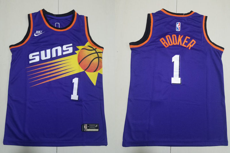 Youth Phoenix Suns #1 Devin Booker Nike Purple Classic Edition Swingman Jersey