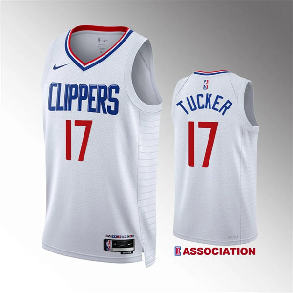 Mens Los Angeles Clippers #17 P.J. Tucker Nike White Association Edition Jersey