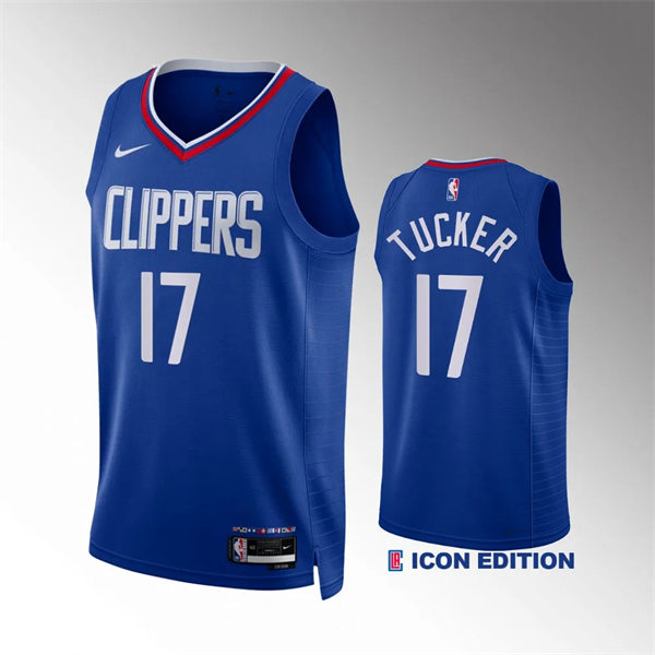 Mens Los Angeles Clippers #17 P.J. Tucker Nike Royal Icon Edition Jersey