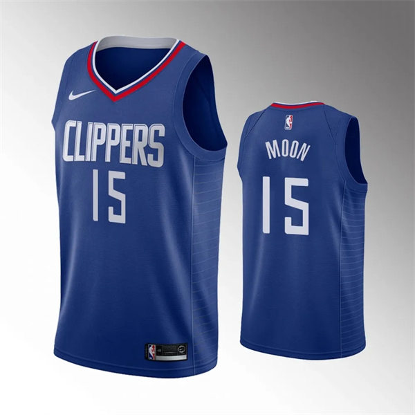 Mens Los Angeles Clippers #15 Xavier Moon Nike Royal Icon Edition Jersey
