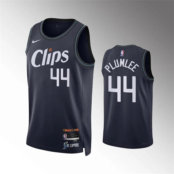 Mens Los Angeles Clippers #44 Mason Plumlee 2023-24 Navy City Edition Swingman Jersey