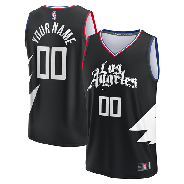 Mens Youth Los Angeles Clippers Custom 2023-24 Black Statement Edition Jersey