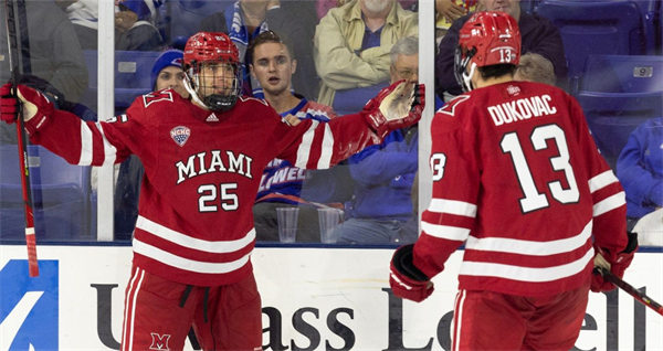 Mens Youth Miami RedHawks Custom 2023-24 Red Hockey Game Jersey