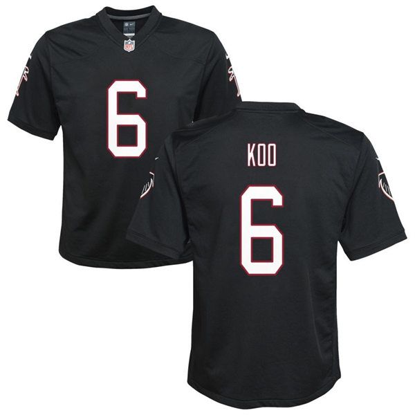 Youth Atlanta Falcons #6 Younghoe Koo Black Throwback Limited Jersey