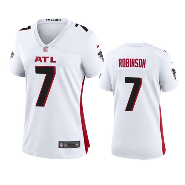 Womens Atlanta Falcons #7 Bijan Robinson White Limited Jersey