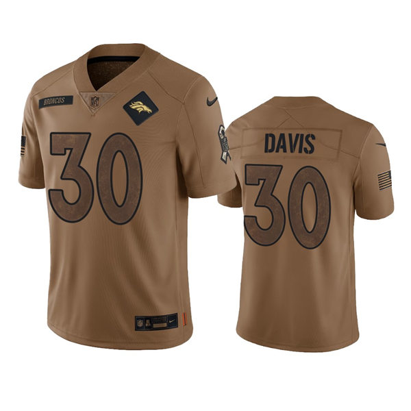 Mens Denver Broncos #30 Terrell Davis Brown 2023 Salute To Service Limited Jersey