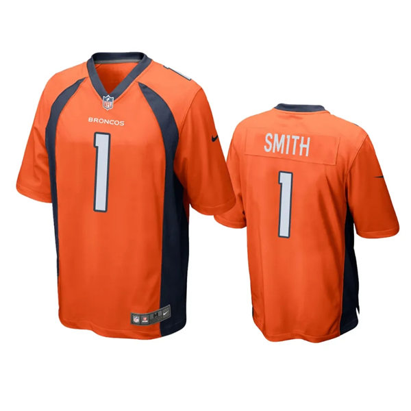 Mens Denver Broncos #1 Tremon Smith Nike Orange Vapor Untouchable Limited Jersey