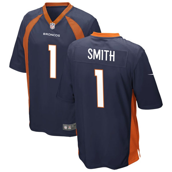 Mens Denver Broncos #1 Tremon Smith Nike Navy Vapor Untouchable Limited Jersey