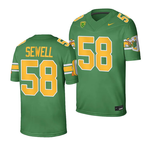 Mens Youth Oregon Ducks #58 Penei Sewell 2023 F.U.S.E. The Pick 20th Anniversary Honor Throwback Honor Jersey