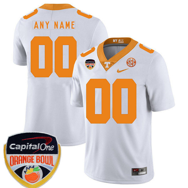 Men's Youth Tennessee Volunteers Custom College Football 2022 Capital One Orange Bowl Game Jersey White