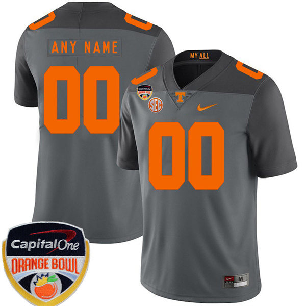 Men's Youth Tennessee Volunteers Custom College Football 2022 Capital One Orange Bowl Game Jersey Smokey Grey