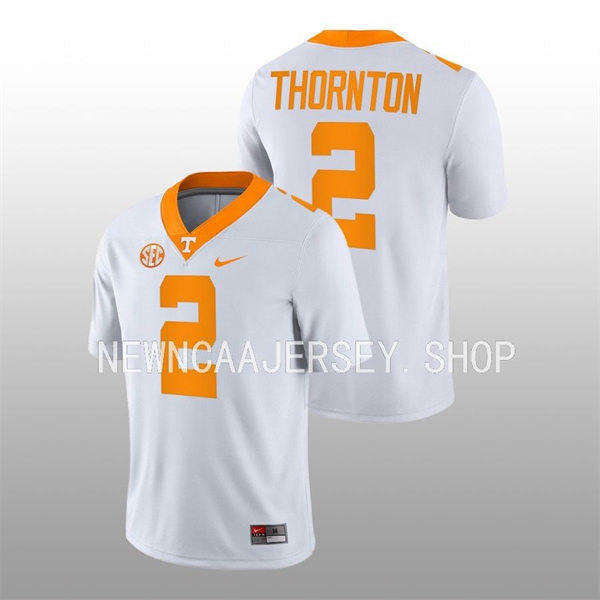 Men's Youth Tennessee Volunteers #2 Dont'e Thornton Nike White College Football Game Jersey