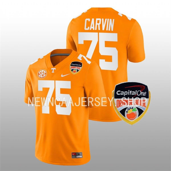 Men's Youth Tennessee Volunteers #75 Jerome Carvin Nike Orange College Football Game Jersey