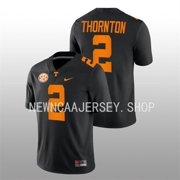 Men's Youth Tennessee Volunteers #2 Dont'e Thornton Nike Black Dark Mode College Football Jersey