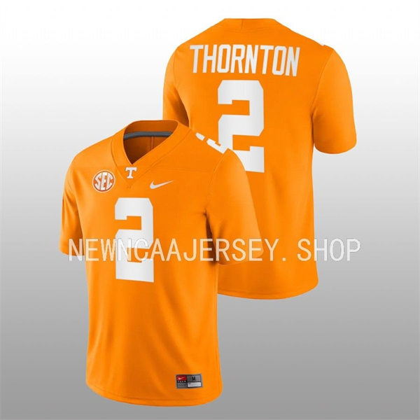 Men's Youth Tennessee Volunteers #2 Dont'e Thornton Nike Orange College Football Game Jersey