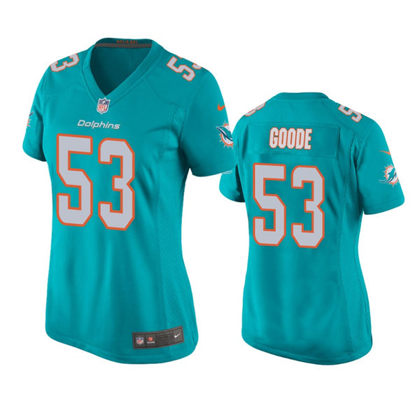 Womens Miami Dolphins #53 Cameron Goode Nike Aqua Limited Jersey