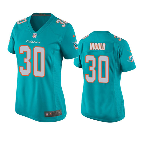 Women's Miami Dolphins #30 Alec Ingold Nike Aqua Limited Jersey