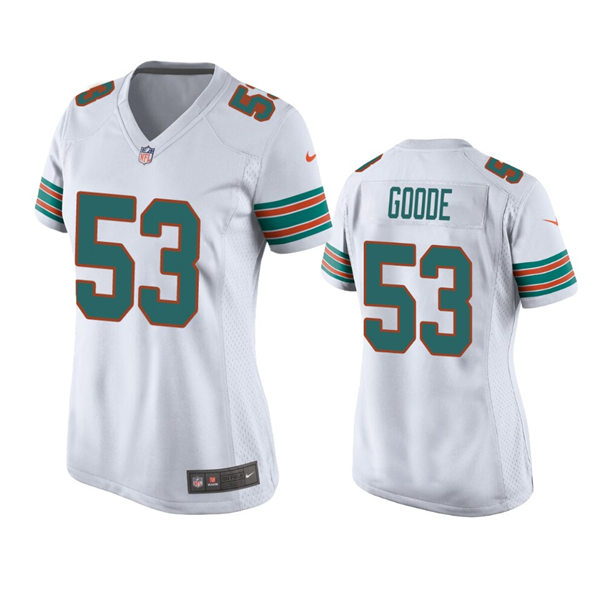 Womens Miami Dolphins #53 Cameron Goode Nike White Retro Alternate Limited Jersey