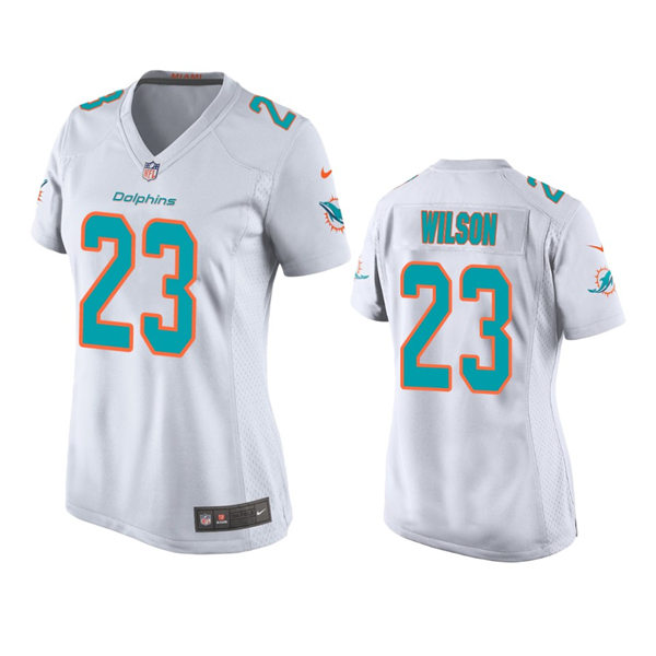Womens Miami Dolphins #23 Jeff Wilson Nike White Limited Jersey