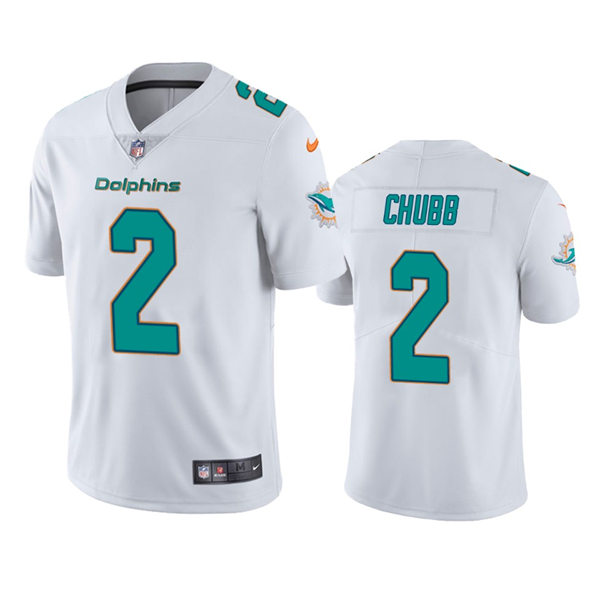 Mens Miami Dolphins #2 Bradley Chubb Nike White Vapor Limited Player Jersey