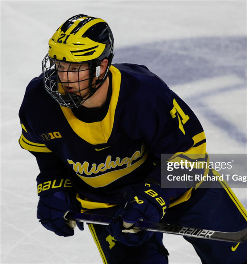 Mens Youth Michigan Wolverines Custom 2023-24 Navy Hockey Jersey