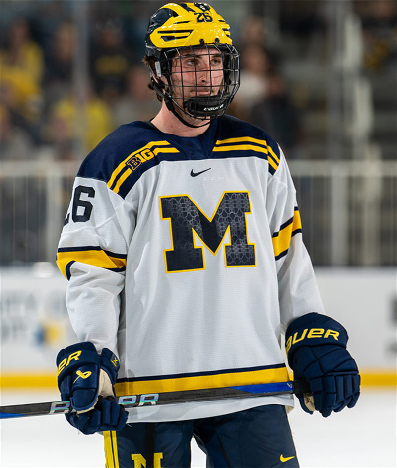 Mens Youth Michigan Wolverines Custom 2023-24 White Hockey Jersey
