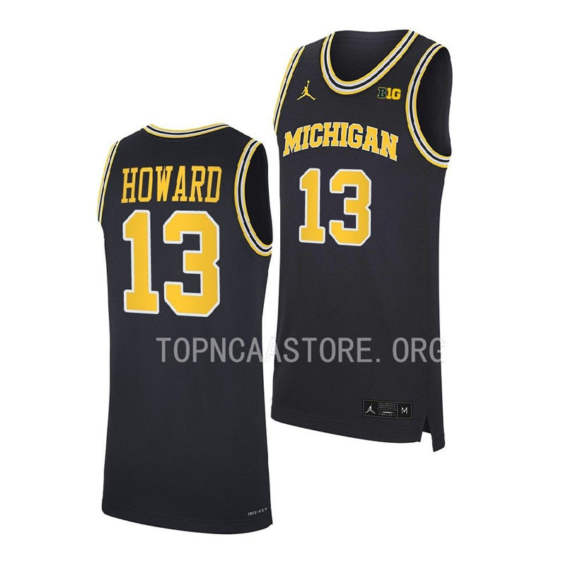 Mens Youth Michigan Wolverines #13 Jett Howard Navy 2022-23 Basketball Game Jersey