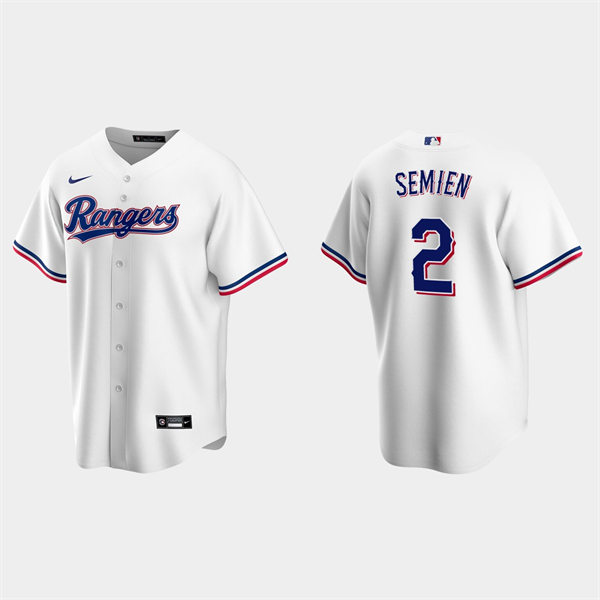 Mens Texas Rangers #2 Marcus Semien Nike Home White CoolBase Jersey