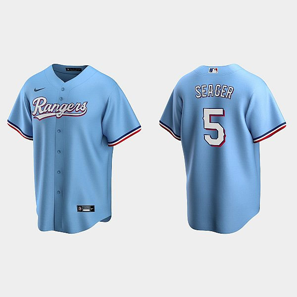 Youth Texas Rangers #5 Corey Seager Nike Light Blue Alternate CoolBase Jersey
