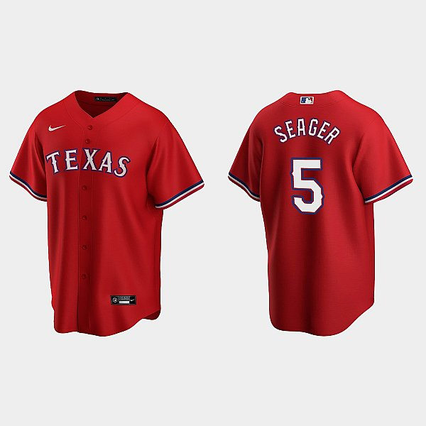 Youth Texas Rangers #5 Corey Seager Nike Scarlet Alternate CoolBase Jersey