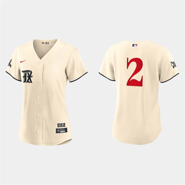 Women Texas Rangers #2 Marcus Semien Cream 2023 City Connect Replica Jersey