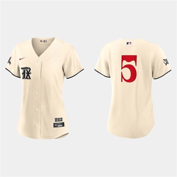 Womens Texas Rangers #5 Corey Seager Cream 2023 City Connect Replica Jersey