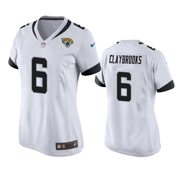 Womens Jacksonville Jaguars #6 Chris Claybrooks Nike White Limited Jersey