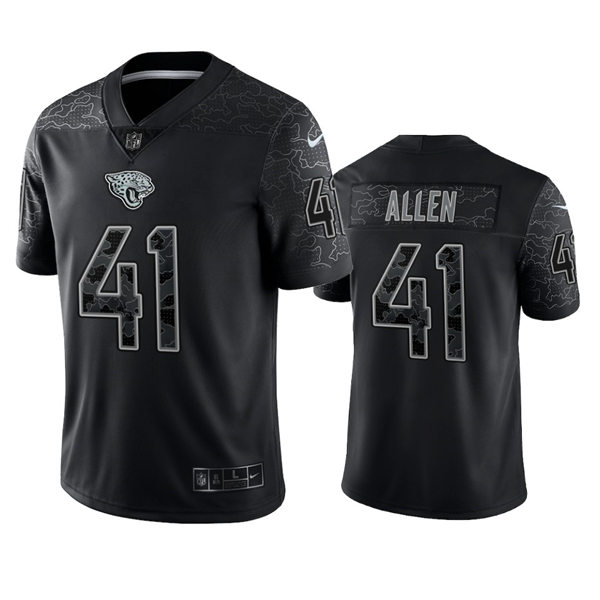 Mens Jacksonville Jaguars #41 Josh Hines-Allen Black Reflective Limited Jersey