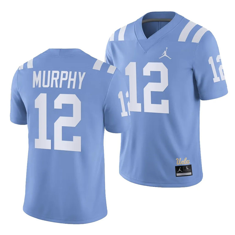 Mens Youth UCLA Bruins #12 Grayson Murphy 2023 Light Blue College Football Homecoming throwback uniforms Jersey