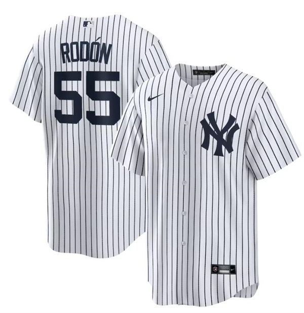 Youth New York Yankees #55 Carlos Rodon White Home with Name Cool Base Jersey