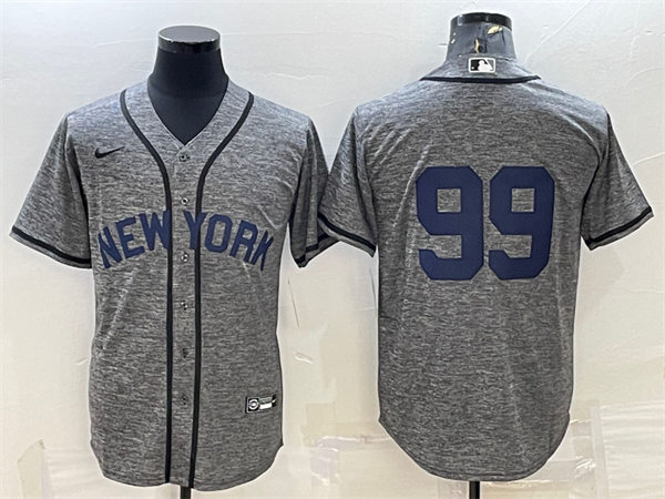 Mens New York Yankees #99 Aaron Judge Nike Gray Wool Retro New York Jersey