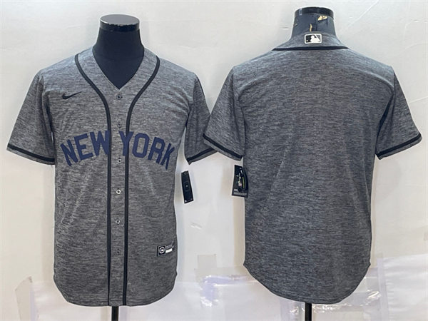 Mens New York Yankees Blank Nike Gray Wool Retro New York Jersey