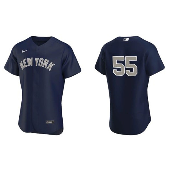 Men's New York Yankees #55 Carlos Rodon Navy Gray Alternate 2nd FlexBase Player Jersey
