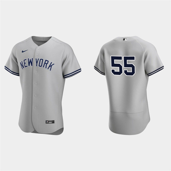 Men's New York Yankees #55 Carlos Rodon Road Gray FlexBase Player Jersey