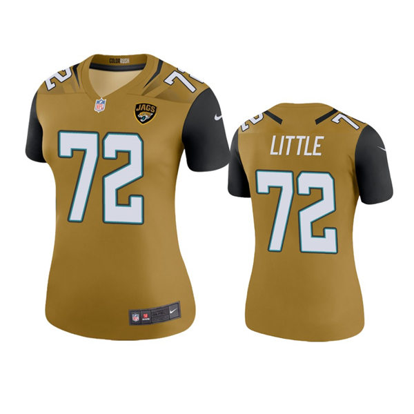 Womens Jacksonville Jaguars #72 Walker Little Nike Bold Gold Color Rush Limited Jersey